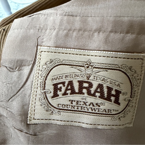 Farah Texas  Jacket Men's Tan Corduroy Western Blazer Size 36R - Picture 7 of 13